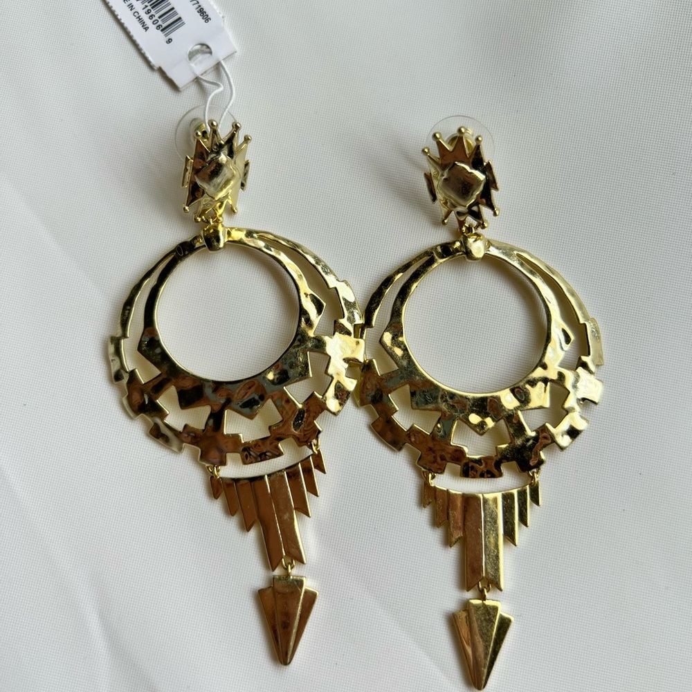 Kendra Scott Shiva Statement Earrings Gold